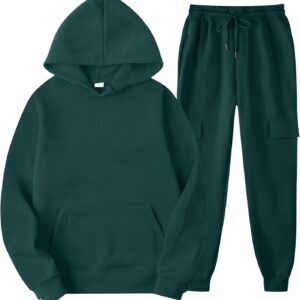 Men's Sweatshirt 2 Piece Set Mens Solid Color Casual Sweatsuits Sports Suit Sweatshirt Sweatpants Suit