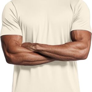 Mens Athletic Shirts Moisture Wicking Short Sleeve Quick Dry Workout T-Shirt for Gym Running Exercise