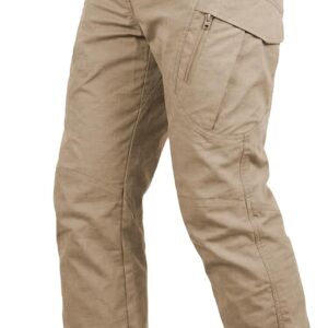 Men's Work Cargo Pants Tactical Hiking Casual Water Resistant Ripstop Trousers for Outdoor with 6 Pockets(No Belt)