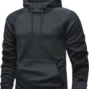 Mens Hoodies Fleece Lined Casual Athletic Sweatshirts Pullover with Kangaroo Pocket