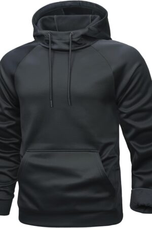 Mens Hoodies Fleece Lined Casual Athletic Sweatshirts Pullover with Kangaroo Pocket