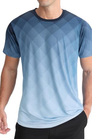 Men's Athletic T-Shirt Performance Gym Shirt Quick Dry Moisture Wicking Running Workout Short Sleeve Tops
