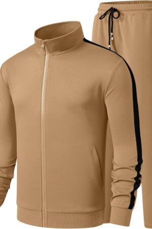 Men's Track Suits 2 Piece Full Zip Sports Outfits Set Sweatshirt and Joggers Sweatpants