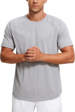 Lightweight Short Sleeve T-Shirt for Men Quick Dry Workout Running Athletic Tee Shirt Tops