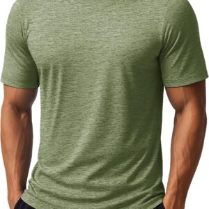 Men's Short Sleeve Sun Protection Shirts Quick Dry Athletic T-Shirts Hiking Running Workout Gym Rash Guard