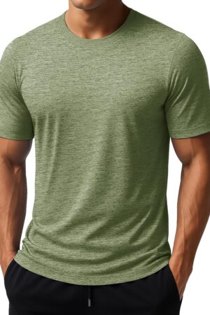 Men's Short Sleeve Sun Protection Shirts Quick Dry Athletic T-Shirts Hiking Running Workout Gym Rash Guard